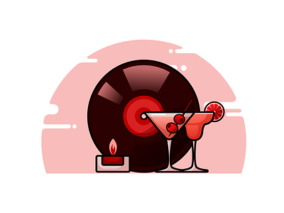 Evening alcohol icon illustration music vector