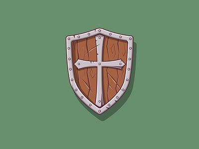 Shield game icon illustration medieval shield vector weapon