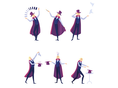Magician cartoon character illustration magician vector