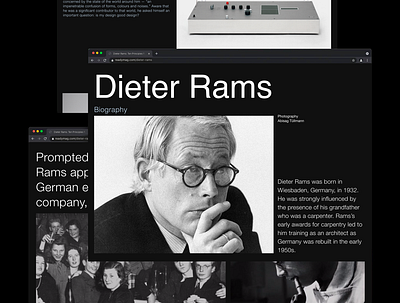 Dieter Rams / Biography adobe photoshop branding braun design dieter figma good design graphic design illustration rams ui ux