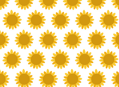 sunflower pattern print flowers summer art design flat graphic design illustration illustrator pattern print sunflowers vector