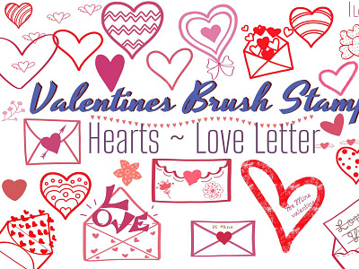 Valentines Stamp Brush 1 Heart loveleter p1 animation art design graphicdesign illustration