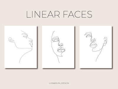 Line Art Woman Faces drawing illustration line art linear lineart one line outline woman faces