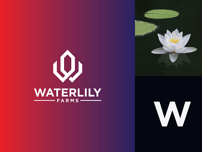 Waterlily Farms branding design flat logo logo design logo mark logodesign logotype minimal professional logo
