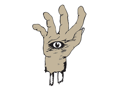 Raising Hell bones eye hand illustration zombie