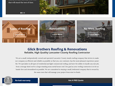 Glick Brothers Roofing Website Redesign