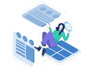 Surfing the Internet character character design characterdesign charactersdesign illustration isometric art ui vector