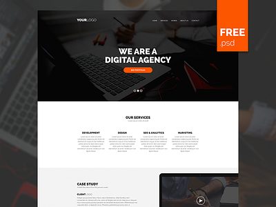 FREE PSD Agency Template agency free freebie psd template ui ux