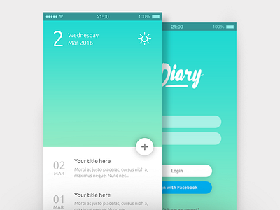 App Design app design diary ui ux