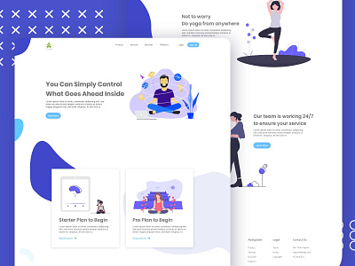 Yoga Landing Page Design illustration landing page design landingpage ui ui design ux website concept website design yoga yoga landing page