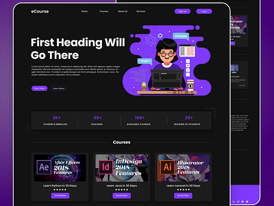 eCourse Website Landing Page Design Concept