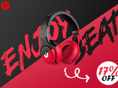 BEATS HEADPHONE Poster! adobe adobe illustrator adobe photoshop banner branding design flat design graphic graphic design graphics logo online poster poster