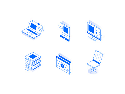 Isometric Icons desktop furniture icon icons isometric laptop lease leasing servers software tablets