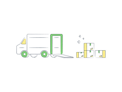 Van boves design illustration moving packages relocation supplies van