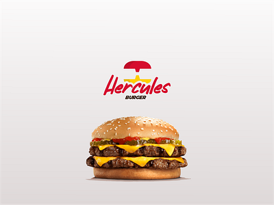 Hercules Burger art design flat icon illustrator logo minimal typography vector