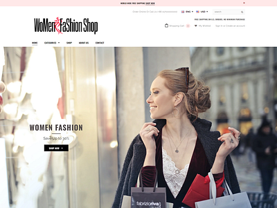 Women Fashion Shop using Shopify branding design ecommerce website illustration logo shopify shopify website ui vector website