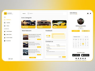 Dashboard Car Rental app branding dashboard design icon material rental car ui ux web web design