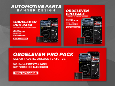 Automotive Parts - Banner Design auto auto repair automobile automotive automotive design automotive parts store automotive web banner car car accessories car dealership car parts car poster car wash landing page obdeleven parts responsive banner vehicles web banner website