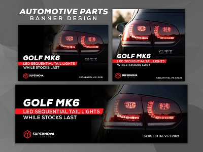 Automotive Parts - Banner Design accessories auto auto repair auto wrecking automobile automotive banner brakepad car dealership engine engine parts headlight layout parts parts shop responsive vehicle web banner wheel