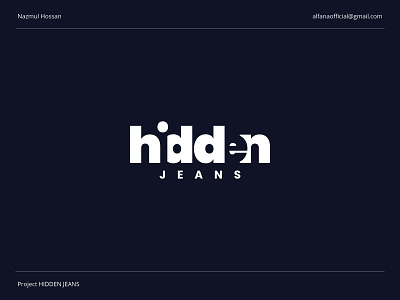 HIDDEN JEANS - Negative Space Logo, Clothing Brand by Nazmul Hossan
