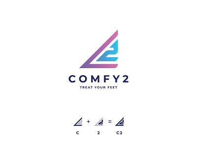 C2 - Comfy2 Logo Design - Footwear Brand Identity Design a b c d e f g h i j k l m brand identity branding c2 clean comfy footwear gradient icon logo logo design logo identity logotype minimal modern logo n o p q r s t u v w x y x print shoe simple startup