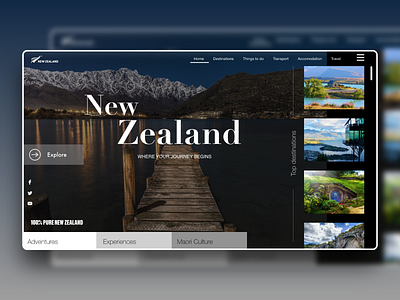 New Zealand Tourism design interface new zealand tourism tourism website ui uidesign webdesign