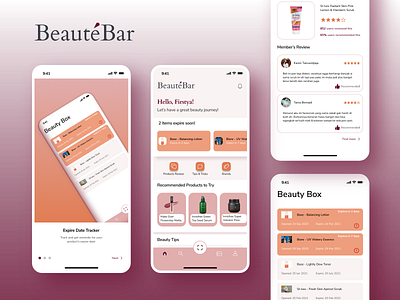 BeautéBar - Cosmetic Expiry Date Reminder App app beauty beauty app design process figma medium medium article mobile app mockups pink ui design uiux ux case study ux research