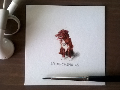 Dog's note - 25x25 mm miniature