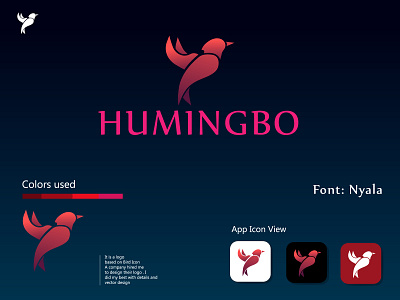 Modern bird concept logo hummingbird