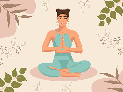 Illustration yoga graphic design illustration meditation relax vector yoga