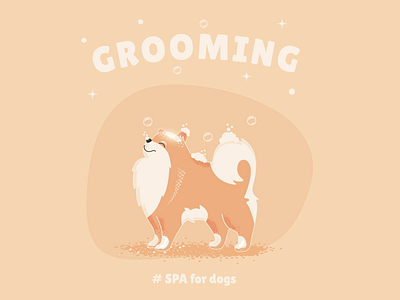 Illustration dog bath dog graphic design grooming illustration spa vector