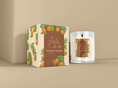 Packaging for candles brandbook candle graphic design illustration logo orange packaging pattern vector