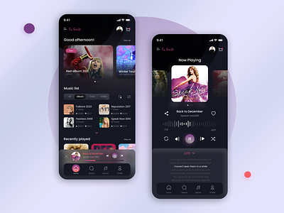 Music App Design album app black design figma graphic design homepage illustration music purple song ui user esxperience ux visual deign