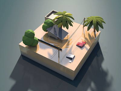 Flood 3d 3d art cinema4d illustration lowpoly modeling