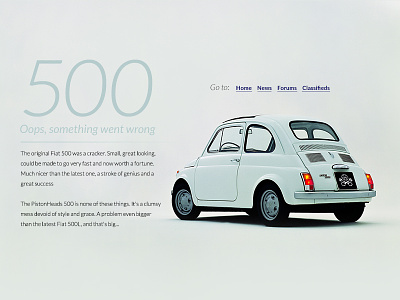 (Fiat) 500 error page 500 car error fiat
