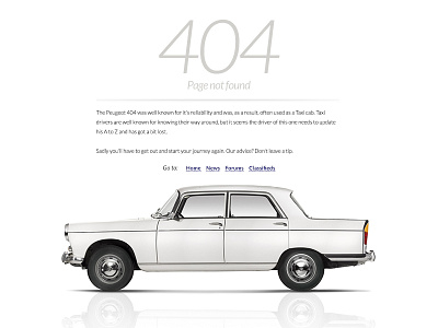 (Peugeot) 404 error page 404 car error