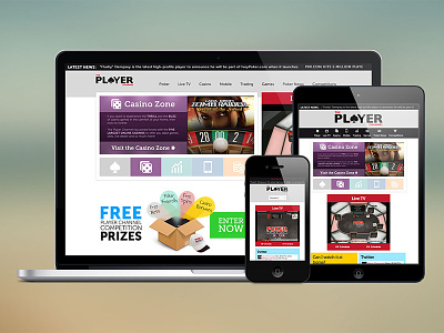 The Player Channel website gaming ipad live mobile responsive tv website