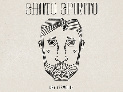 Santo Himself booze face linework liquor santo spirito vector vermouth