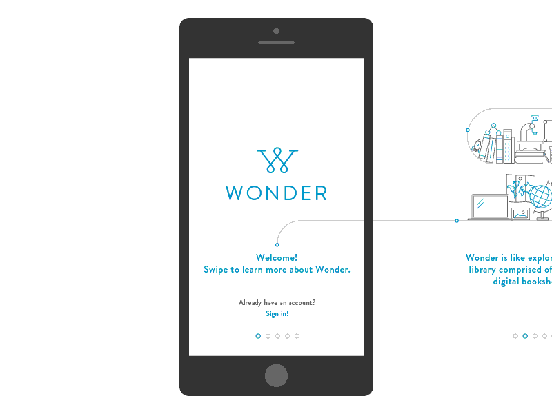 Wonder Onboarding Screens iphone onboarding screen walkthrough wonder