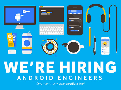We are in fact hiring. android apple donut hiring icons iphone office tickets