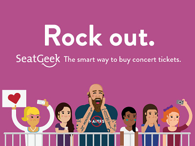 Rock Out ad beard character concert seatgeek subway swift tattoo taylor