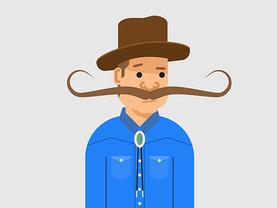 I'm not so sure I like this mustache. bolo character cowboy hat mustache tie
