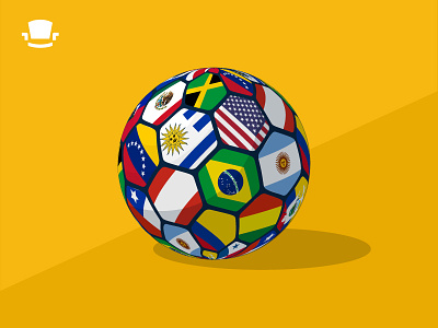 COPA America Excitement 3d ball flags football footy futbol soccer