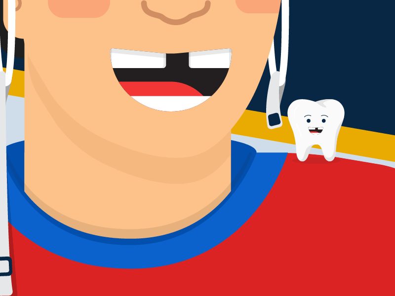Even my tooth is missing a tooth hockey illustration sports tooth