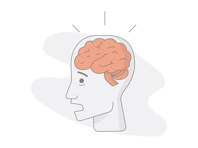 Small piece of a slightly bigger than small piece brain drawing vector
