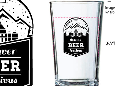 Artist proof beer black and white brand denver drunk festivus glass logo snowglobe