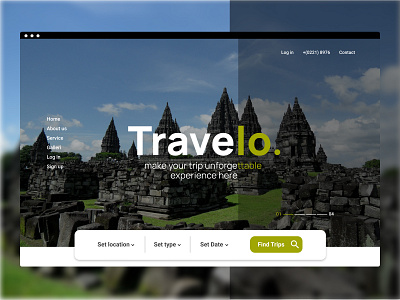 Travelo. landing page - web design adventure adventures design green indonesia travel travel agency trip ui uiux web webdesign