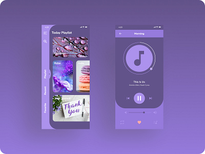 UI Music Mobile App - Violet Theme