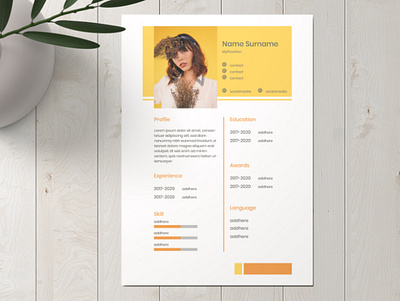 Orange Creative Resume cv cv design cv resume cv resume template cv template designer