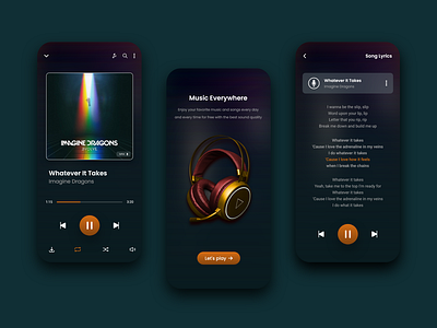 Music with lyrics - UI Design by Taufan Bayu Adjie W. on Dribbble